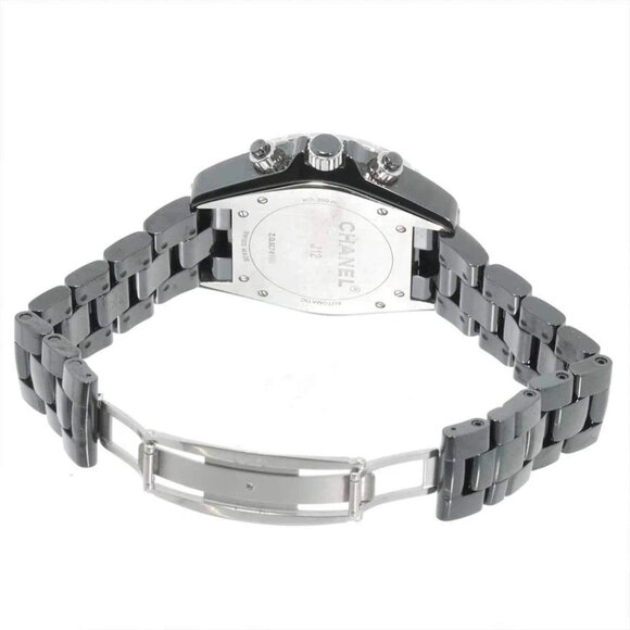 CHANEL J12 Chronograph H2419 9P Diamond Date Black Dial Mens Watch 90257062 - Picture 5 of 7